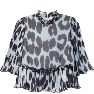 GANNI georgette peplum blouse